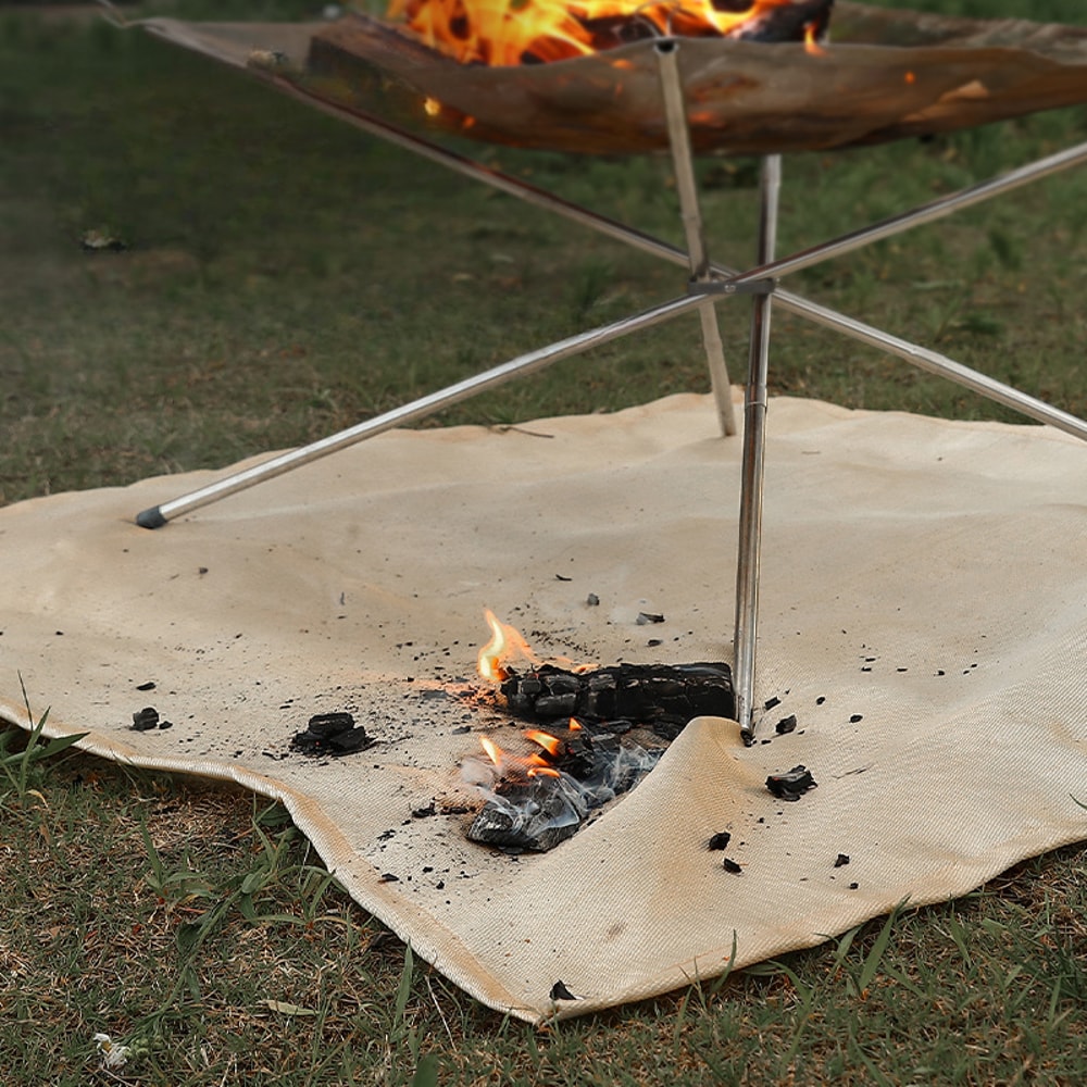 Barbecue Fire Protection Mat For Outdoor Indoor Use High Temperature Resistant Fire Retardant Camp 3