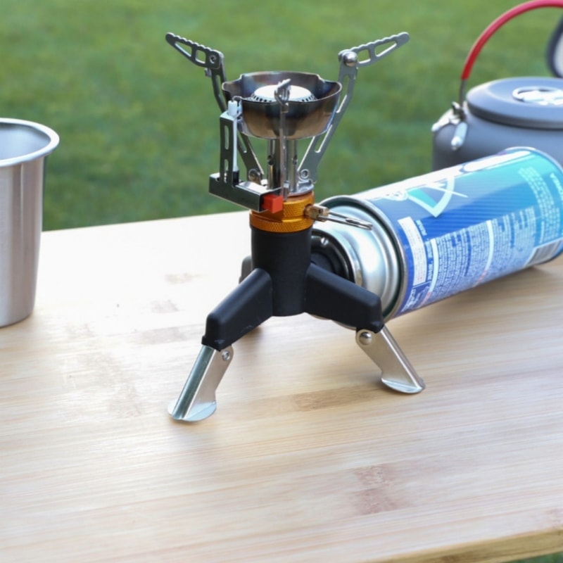 Portable Gas Stove Adapter Tripod Stand Stainless Steel Hiking Camping Gear 4
