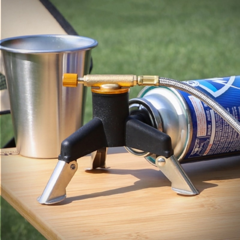 Portable Gas Stove Adapter Tripod Stand Stainless Steel Hiking Camping Gear 5