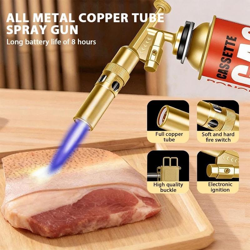 Portable Butane Gas Torch For Outdoor Welding BBQ Flamethrower Lighter For Camping Kitchen Use 2