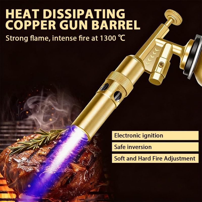 Portable Butane Gas Torch For Outdoor Welding BBQ Flamethrower Lighter For Camping Kitchen Use 1