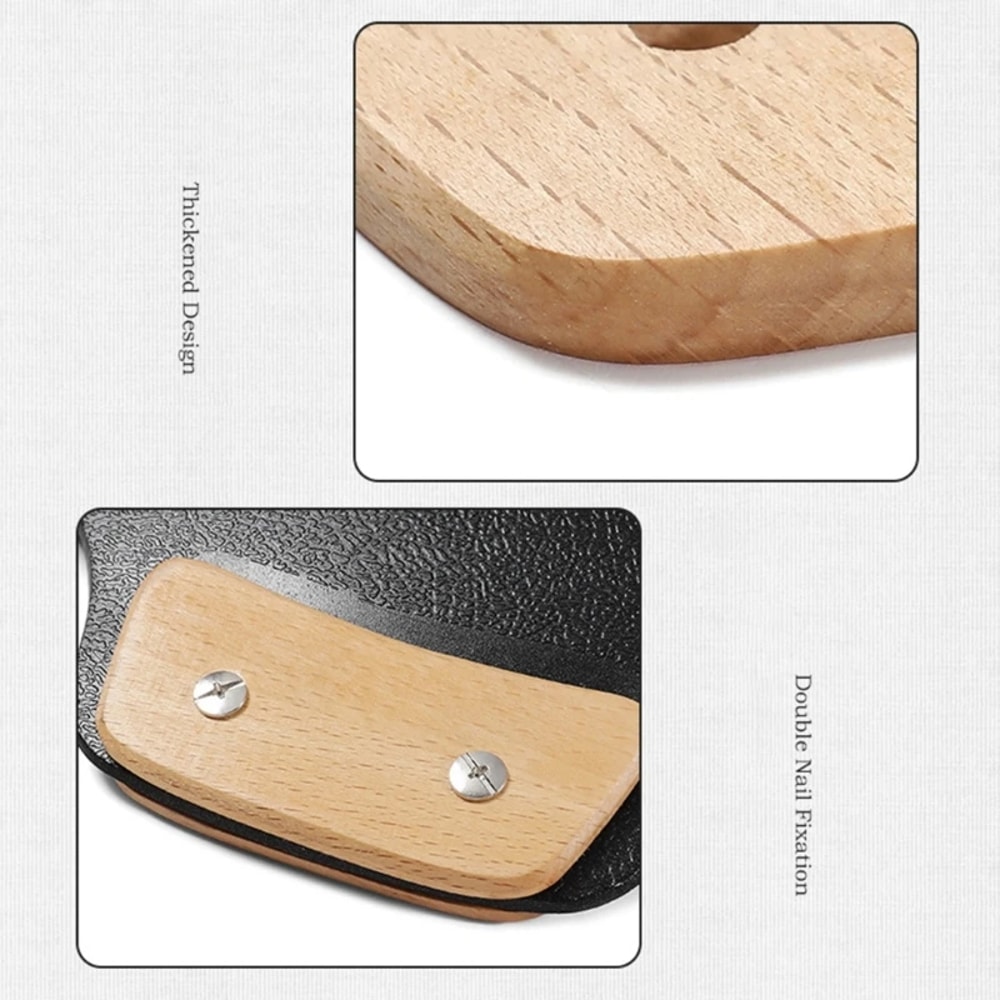 Wooden BBQ Pan Handle AntiScald Heat Resistant Insulated Grip Replacement For Sauce Grill Pan Gridd 2