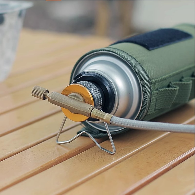 Portable Gas Tank Converter Adapter For Camping Hiking Butane Tank With Bracket 1