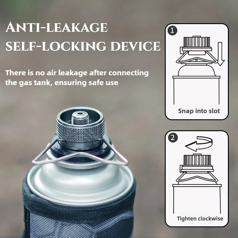 Butane Gas Adapter For Camping Stoves Portable Nozzle Bottle Conversion Joint With Screw Valve 5