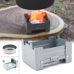 portable folding camping stove outdoor solid alcohol fuel picnic burner mini cooking equipment