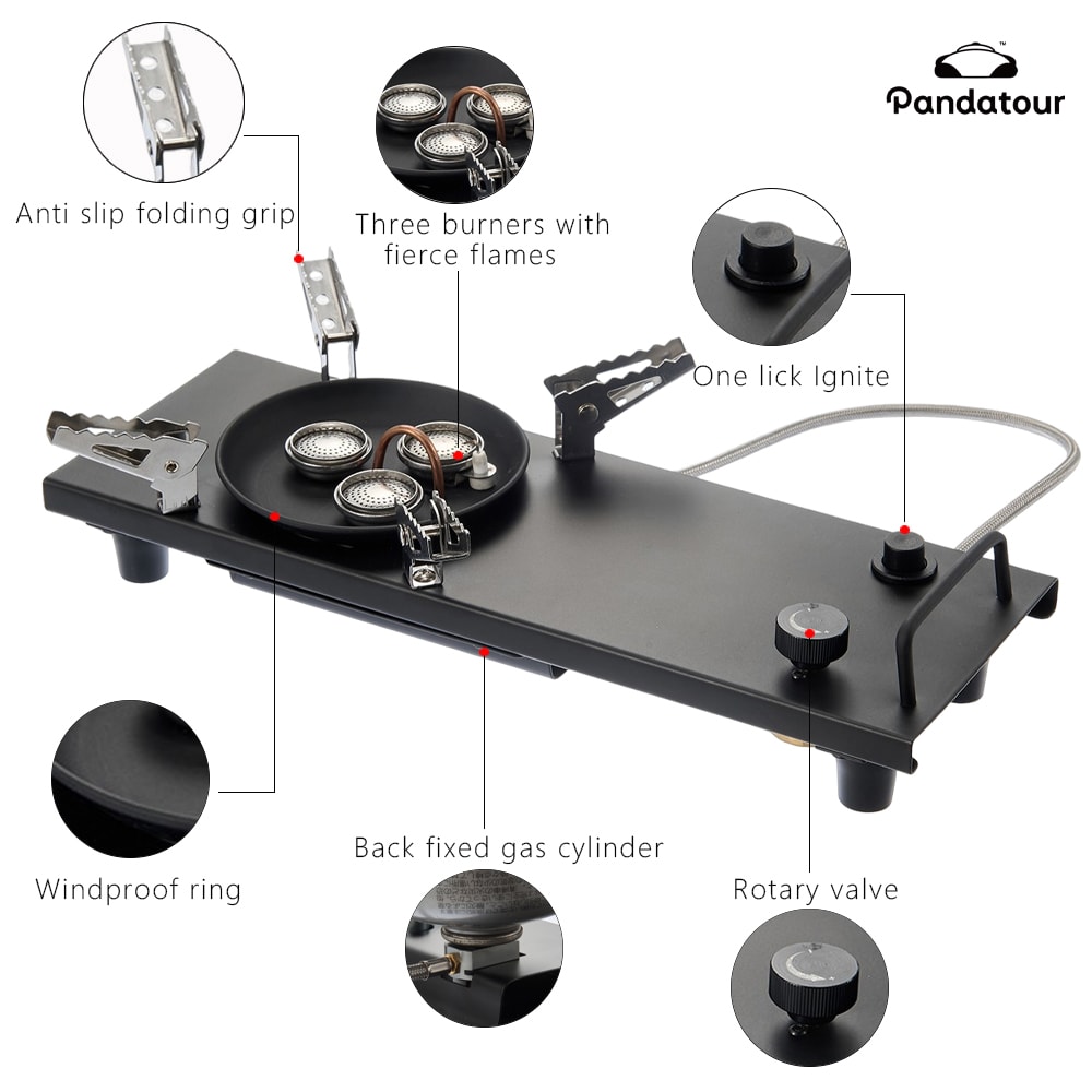 Pandatour Folding Gas Stove High Firepower Outdoor Burner For Camping 2