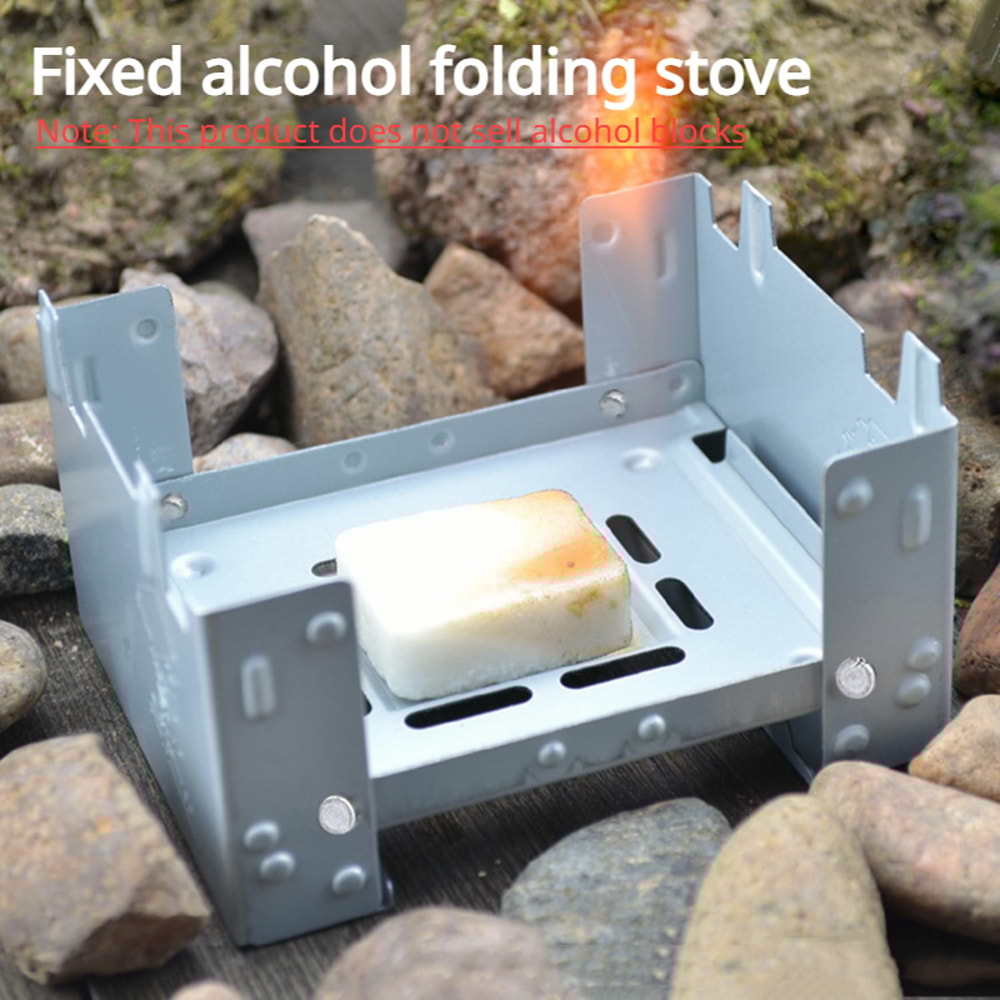 Portable Camping Alcohol Stove Burner Solid Alcohol Fuel Folding Mini Cooking Stove 2