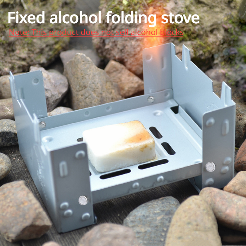 Portable Camping Alcohol Stove Burner Solid Alcohol Fuel Folding Mini Cooking Stove 2