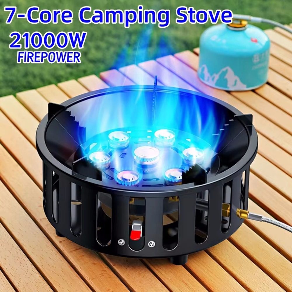 Portable HighPower Camping Stove With Windproof Design And Electronic Ignition For Outdoor Adventur 1