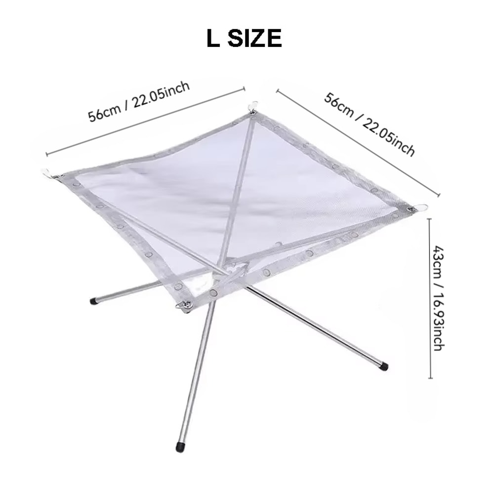 Portable Outdoor Fire Pit With Collapsible Steel Mesh Stand Camping Heater With Carrying Bag 7