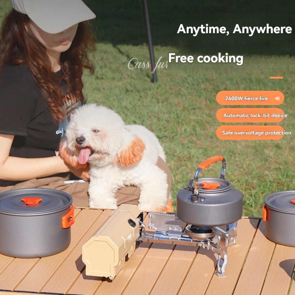 Portable Camping Gas Stove Compact Folding Cassette Gas Burner For Outdoor Cooking Picnic And Trave 1