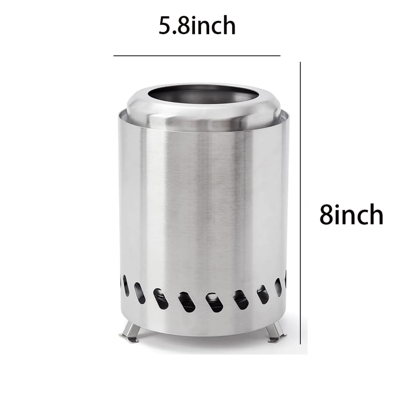 Portable Wood Burner Stove Stainless Steel Smokeless Campfire Stove For Outdoor Camping Hiking 6