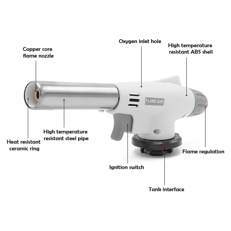 Adjustable Jet Blow Torch Lighter For BBQ Kitchen Butane Gas Lighter With Reversible Flame 4