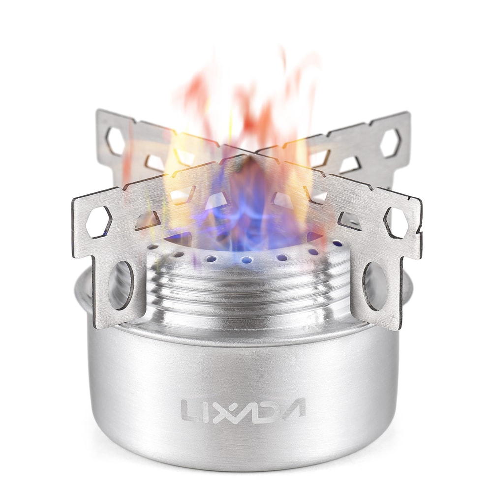 Portable Mini Alcohol Stove With Lid Cross Stand Lightweight Camping Stove For Hiking Backpacking 2