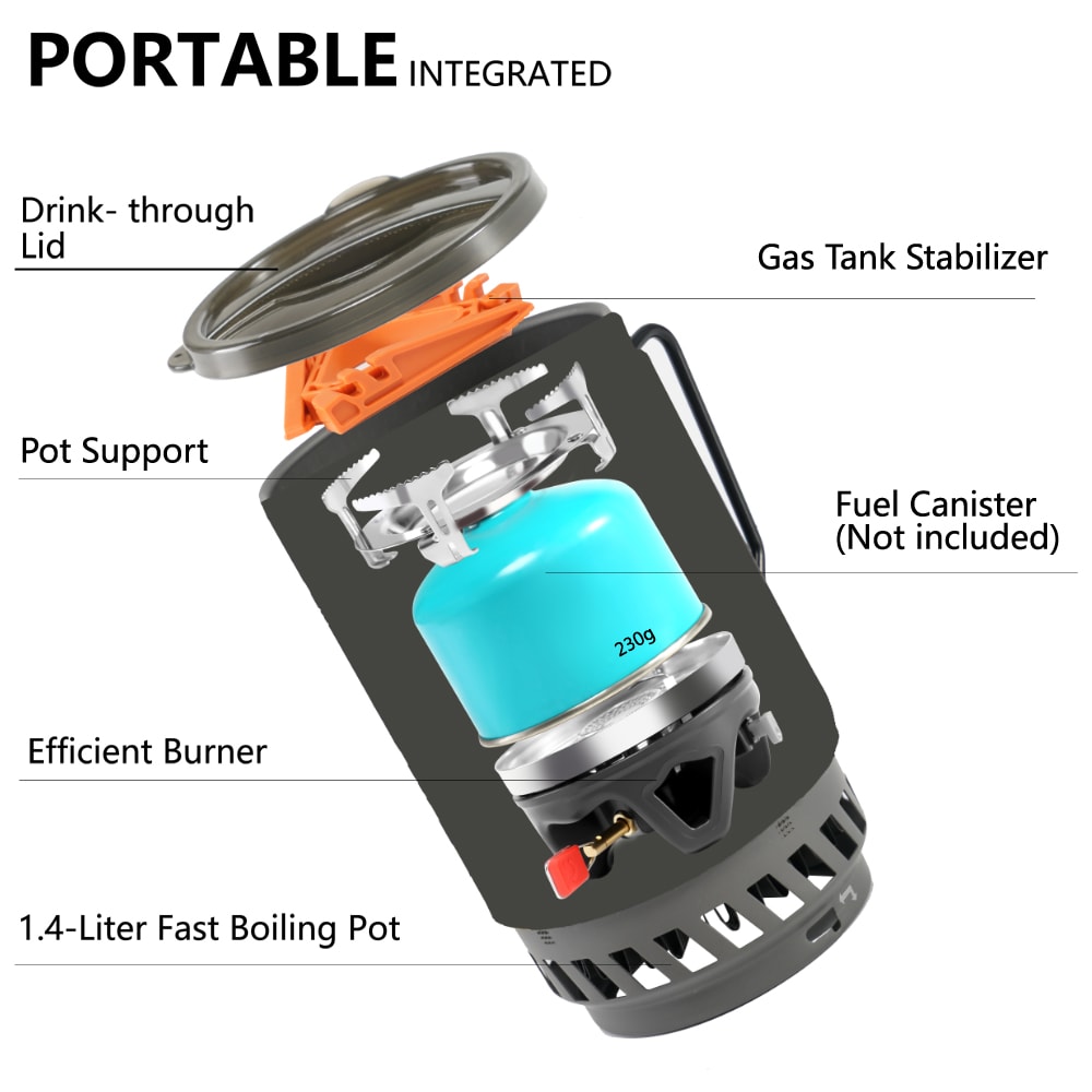 Portable Cooking System Outdoor Camping Stove With Heat Exchanger 3