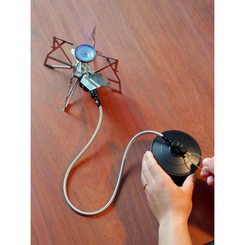 Outdoor Split Stove Accessories Flat Gas Tank Extension Line With Valve Camping Stove Extension Pip 0