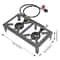Portable Double Burner Gas Stove With Adjustable Regulator Hose For Camping BBQ 4
