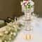 Gold Silver Wedding Flower Stand Centerpiece With Hanging Acrylic Vases 1