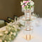 Gold Silver Wedding Flower Stand Centerpiece With Hanging Acrylic Vases 1