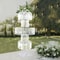 Gold Silver Wedding Flower Stand Centerpiece With Hanging Acrylic Vases 3