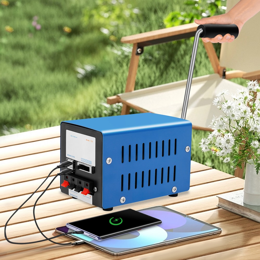 Portable Manual Hand Crank Generator Emergency USB Charging For Travel Camping Survival 1
