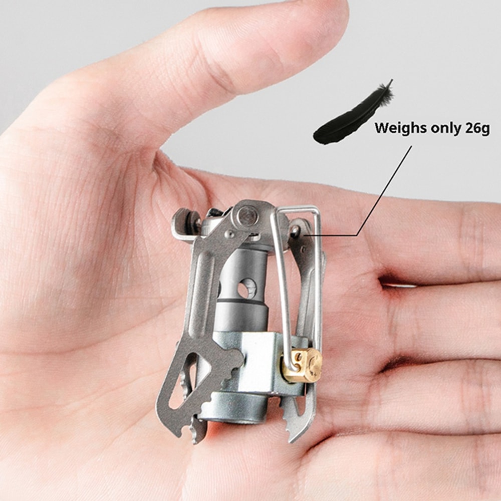 Portable Mini Titanium Camping Stove Compact Gas Burner For Outdoor Cooking Survival Picnic 1