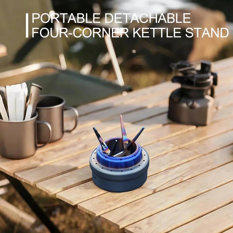 Portable Alcohol Stove Bracket Stainless Steel FourCorner Kettle Stand For Outdoor Camping 1