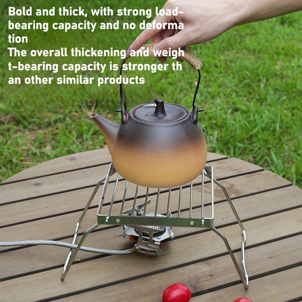 Portable Outdoor Stainless Steel Alcohol Furnace Bracket Folding BBQ Camping Net Grid 5