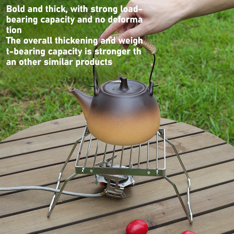 Portable Outdoor Stainless Steel Alcohol Furnace Bracket Folding BBQ Camping Net Grid 5