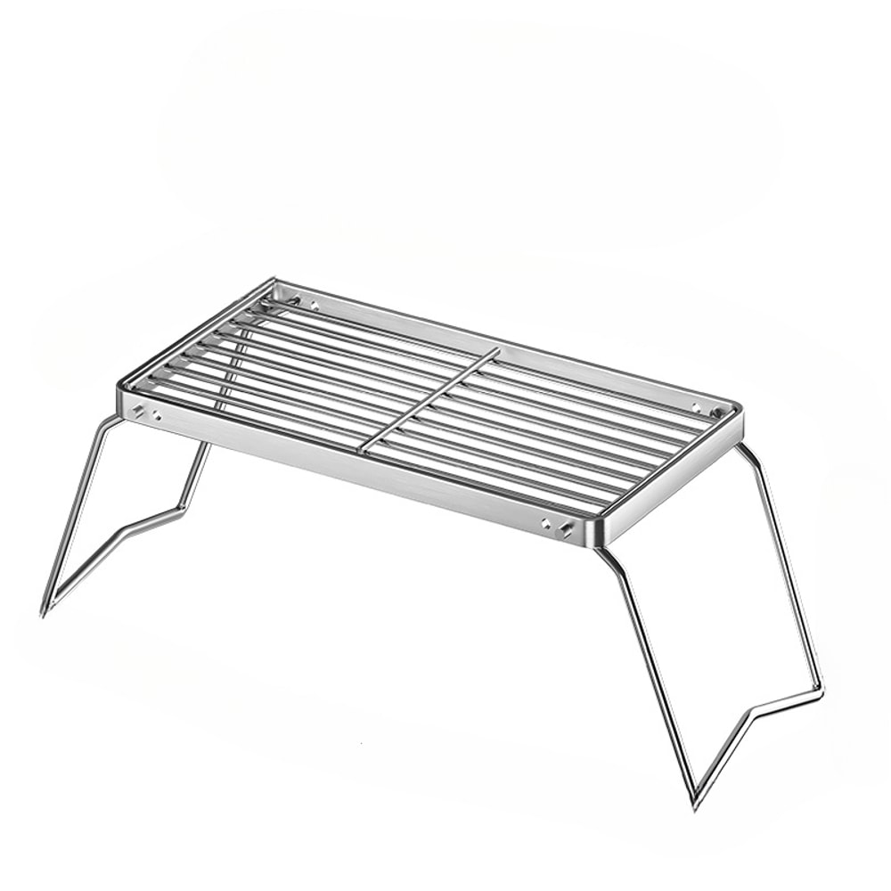 Portable Outdoor Stainless Steel Alcohol Furnace Bracket Folding BBQ Camping Net Grid 7