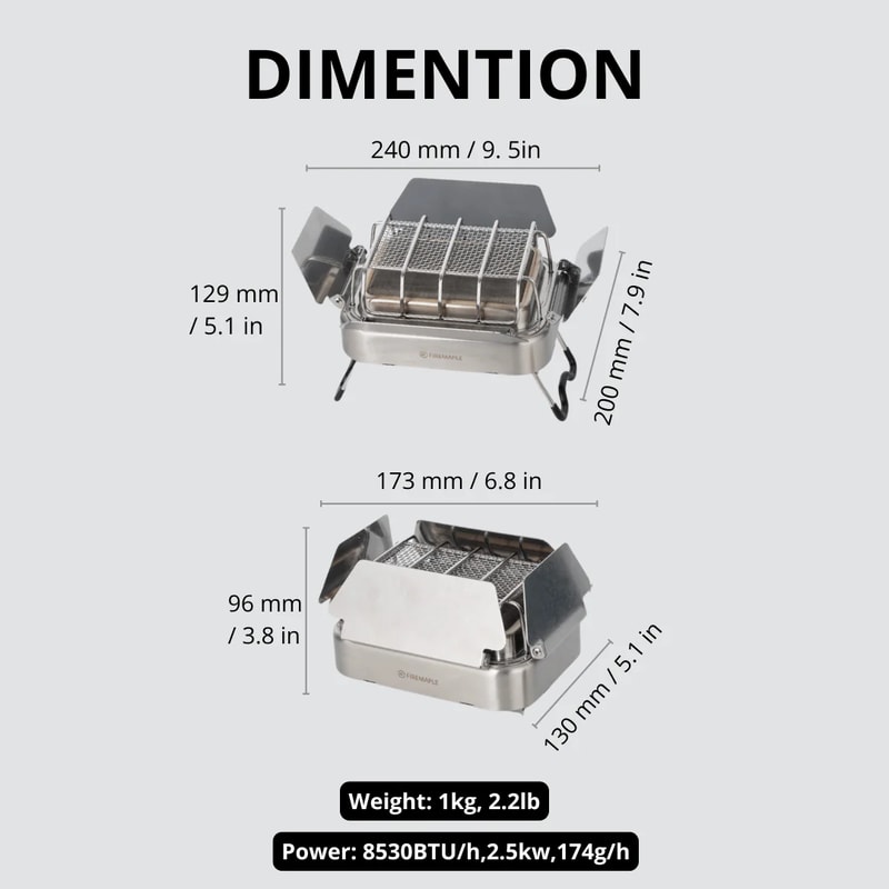 Portable Gas Camping Stove Heater MultiFunction Gas Burner For Camping Outdoor Heating 5