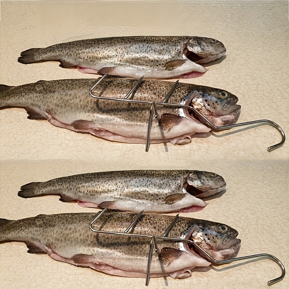 Stainless Steel Butcher Fish Hook Durable Hook For Hot Cold Smoking Fish 1