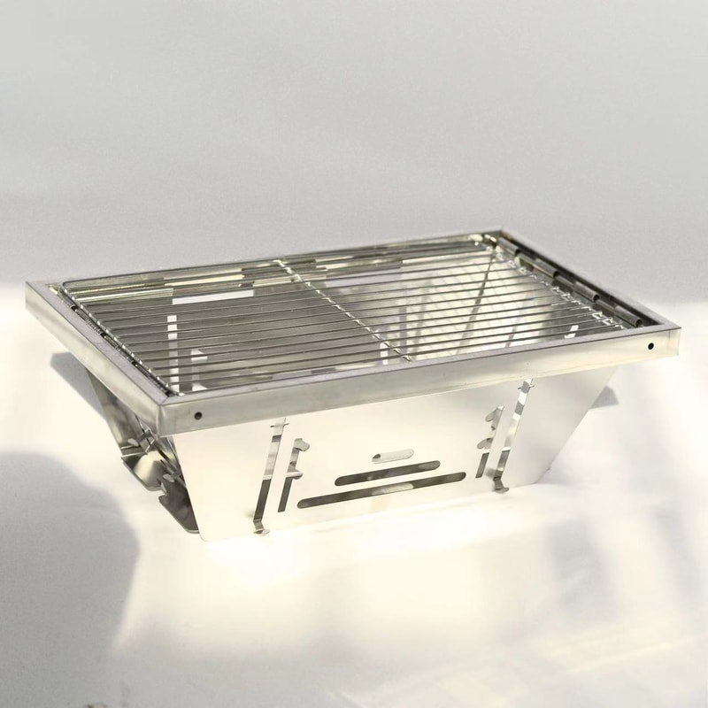 Portable Stainless Steel Folding Barbecue Grill For Camping Outdoor Cooking 5