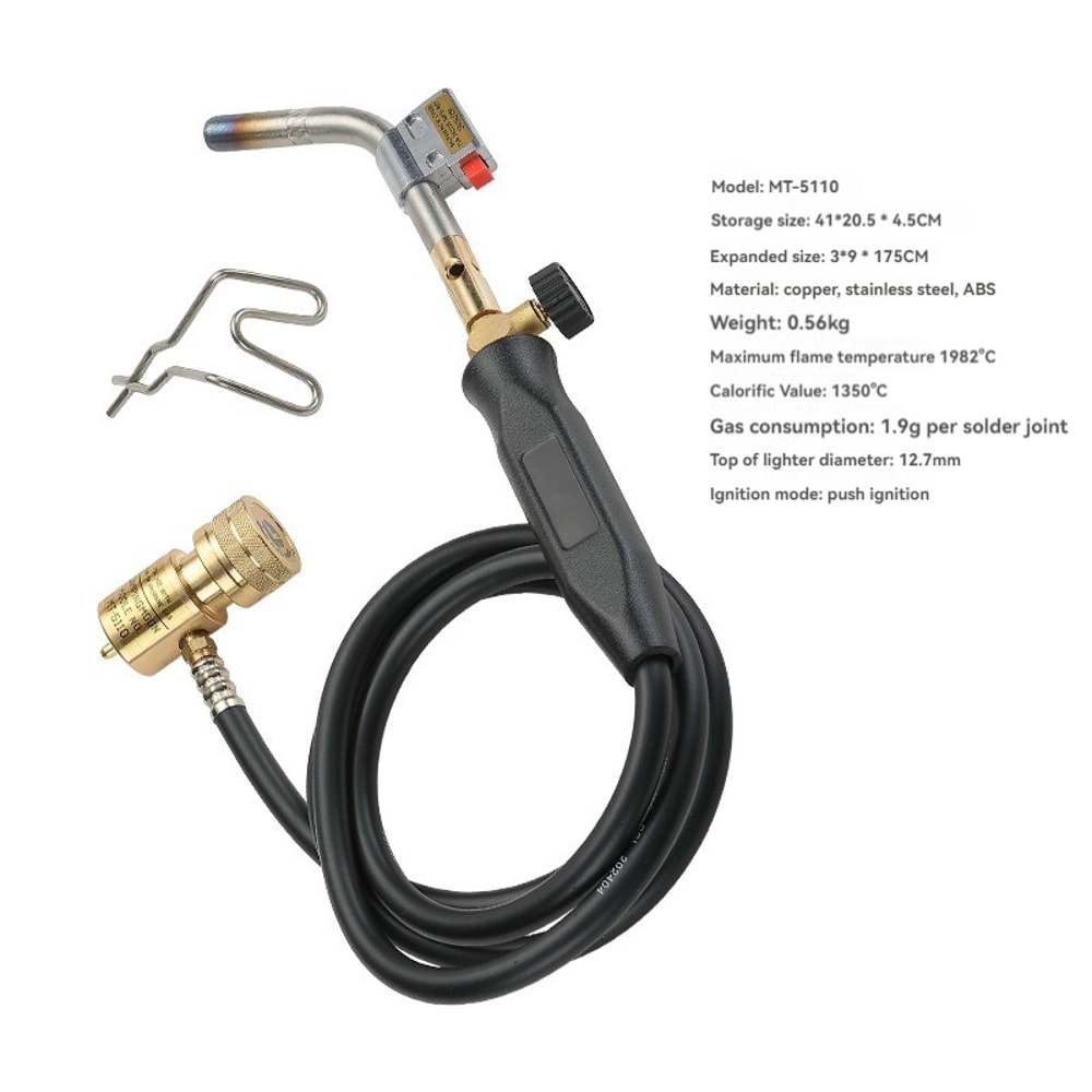 HighTemperature MAPP Gas Welding Torch OxygenFree Propane Flame Gun 6