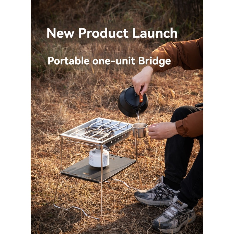 Durable Folding Stainless Steel Camping Table Storage Rack 2