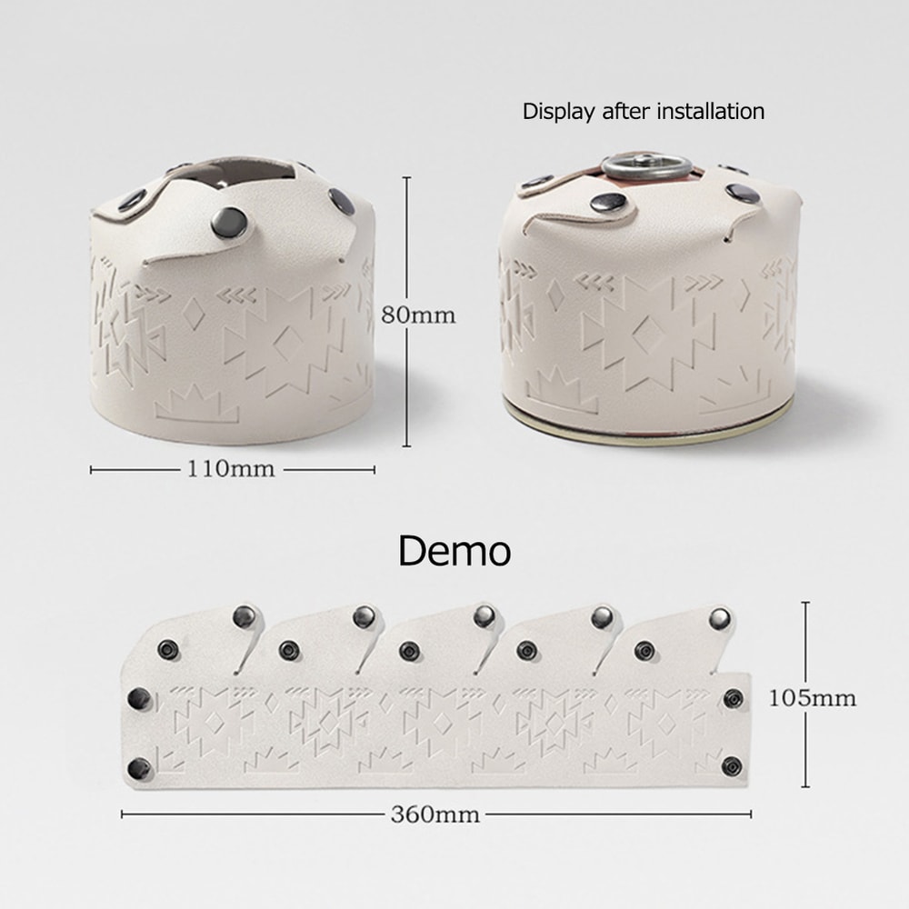 Leather Gas Canister Protective Cover For Outdoor Hiking Travel 4