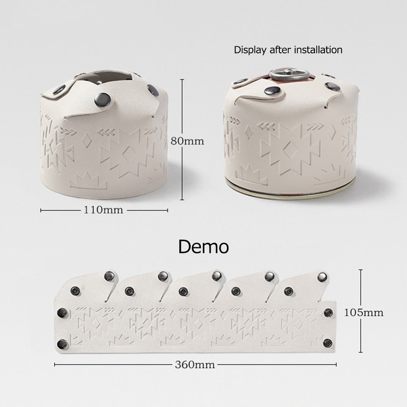 Leather Gas Canister Protective Cover For Outdoor Hiking Travel 4