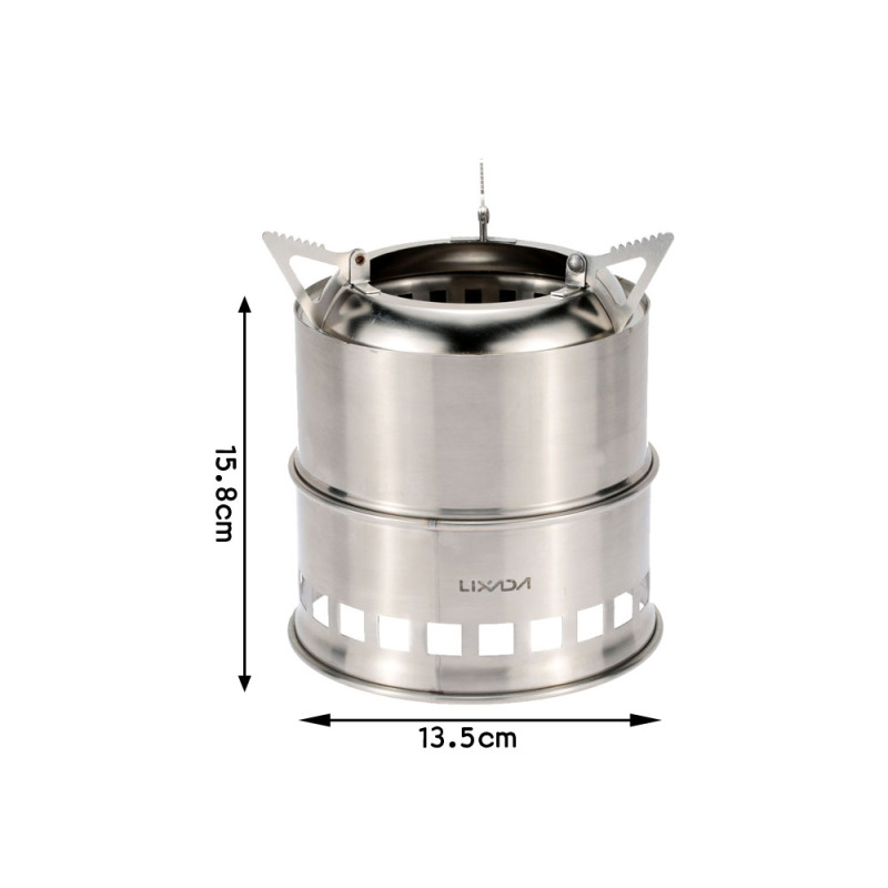 Stainless Steel Wood Stove Compact Alcohol Camping Burner For Outdoor Cooking 5