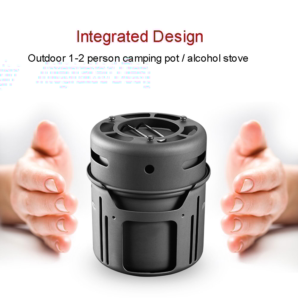 Outdoor Alcohol Camping Stove Stainless Steel Aluminum Alloy Cooking Stove For Hiking BBQ And Picn 3