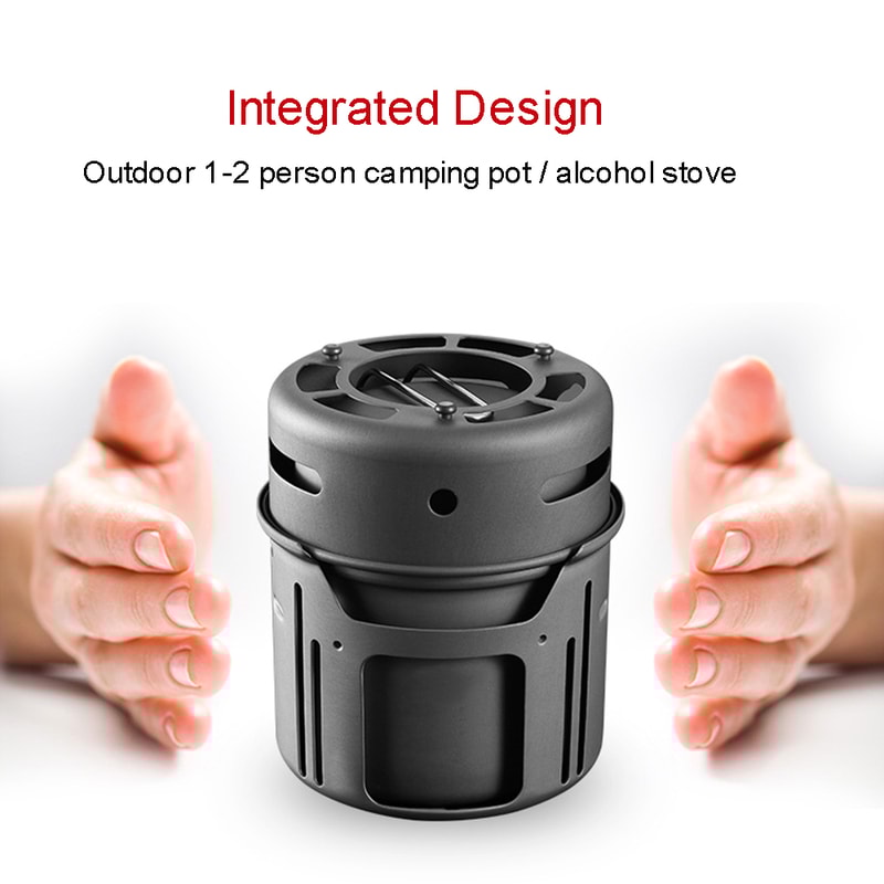 Outdoor Alcohol Camping Stove Stainless Steel Aluminum Alloy Cooking Stove For Hiking BBQ And Picn 3