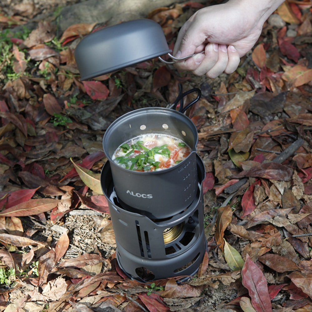 Outdoor Alcohol Camping Stove Stainless Steel Aluminum Alloy Cooking Stove For Hiking BBQ And Picn 2