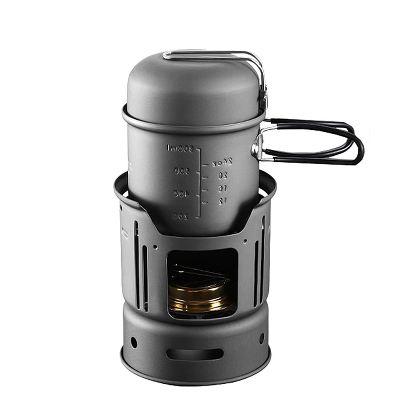 Outdoor Alcohol Camping Stove Stainless Steel Aluminum Alloy Cooking Stove For Hiking BBQ And Picn 4