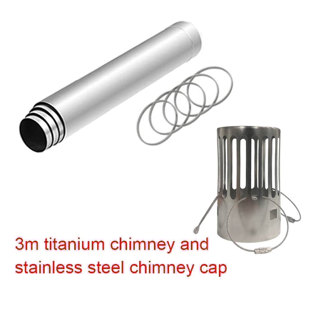 Portable Titanium Chimney Pipe Kit For Tent Stove Durable Camping Wood Stove Pipe System 4