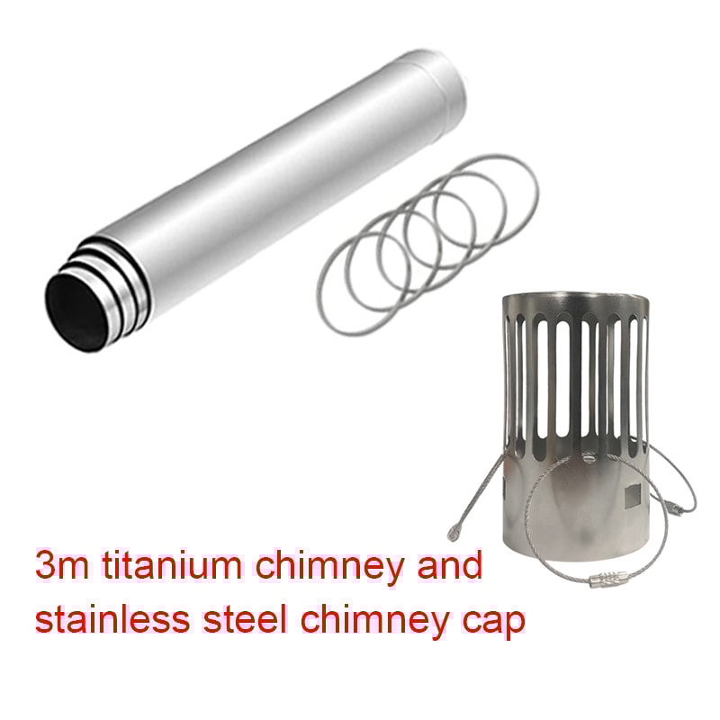 Portable Titanium Chimney Pipe Kit For Tent Stove Durable Camping Wood Stove Pipe System 4