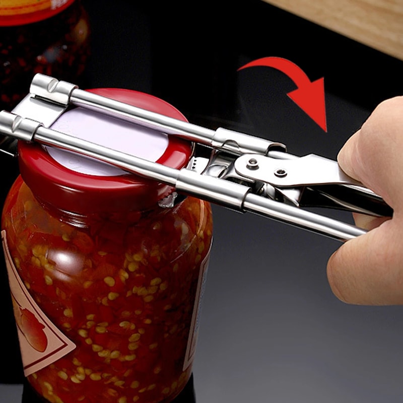 Adjustable Stainless Steel NonSlip Manual Can Opener For Jars And Bottles Ergonomic Lid Opener Tool 1