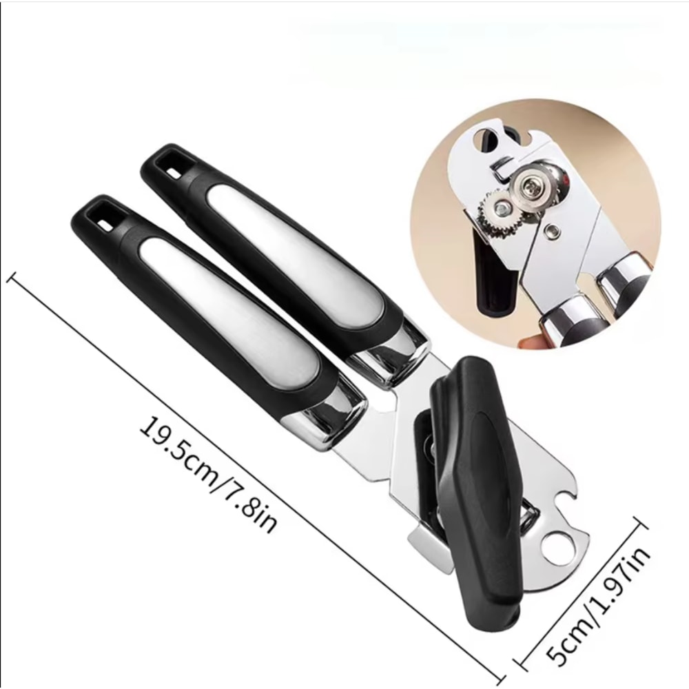 HeavyDuty Stainless Steel Can Opener Multifunctional Manual SideCut Tins Bottle Opener 4