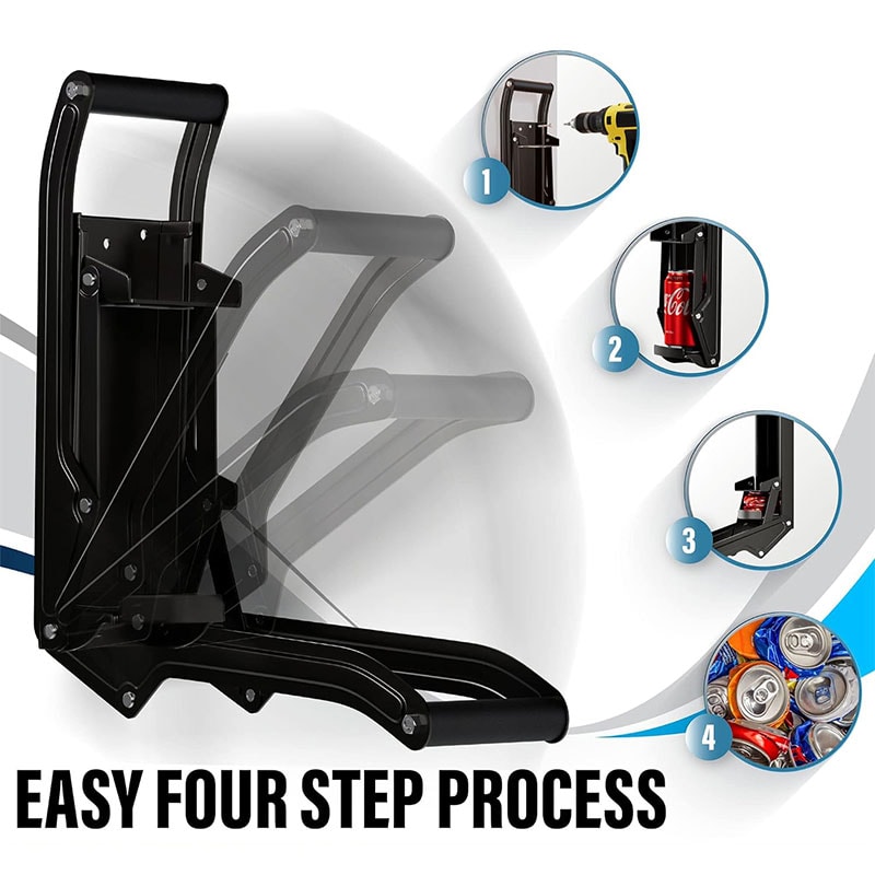 Heavy Duty Can Crusher with Built In Bottle Opener Wall Mounted Aluminum Can Crusher for Recycling