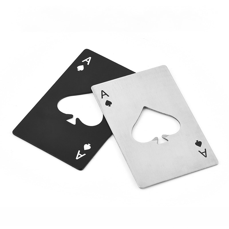 Premium Stainless Steel Wallet Bottle Opener With Poker Design 2