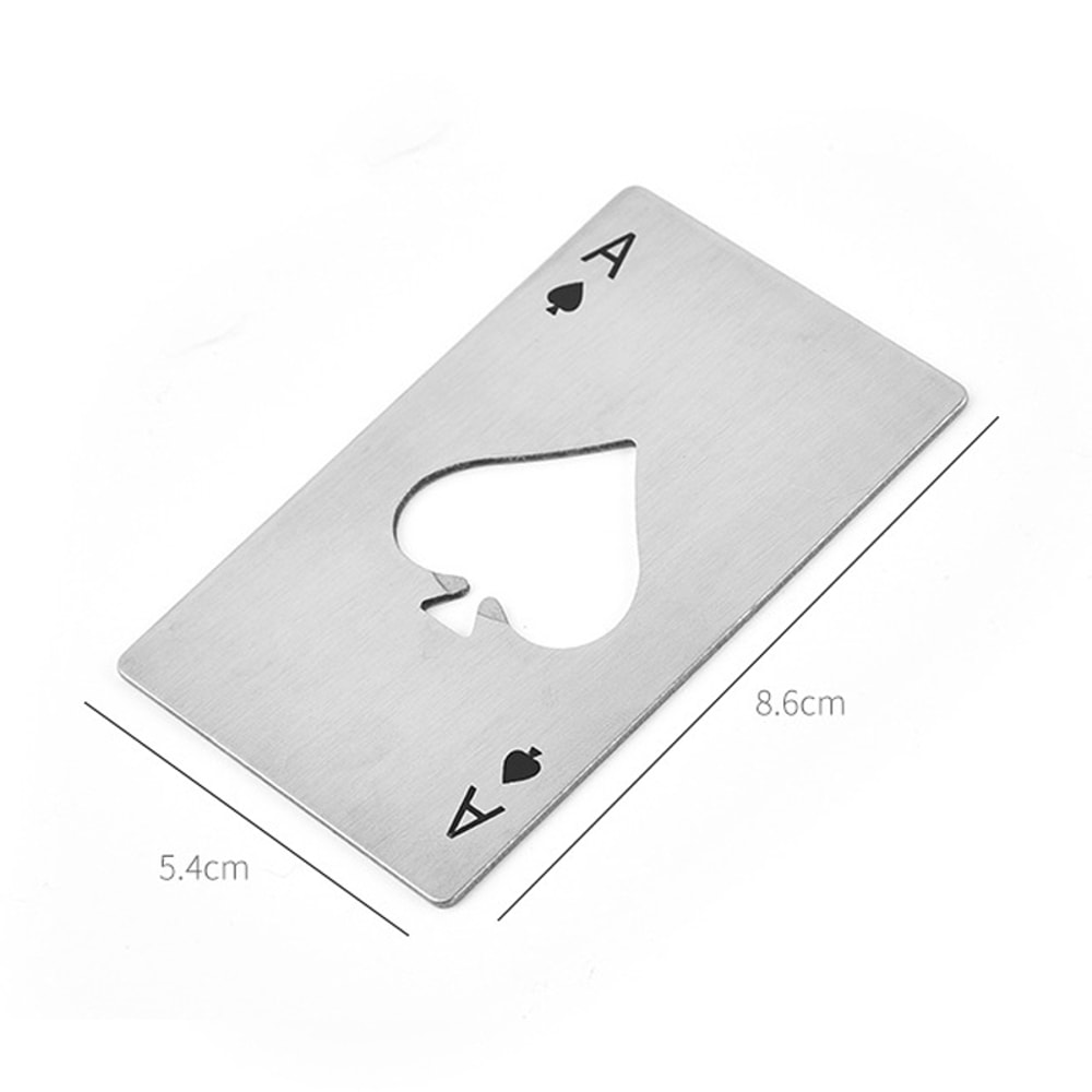 Premium Stainless Steel Wallet Bottle Opener With Poker Design 3