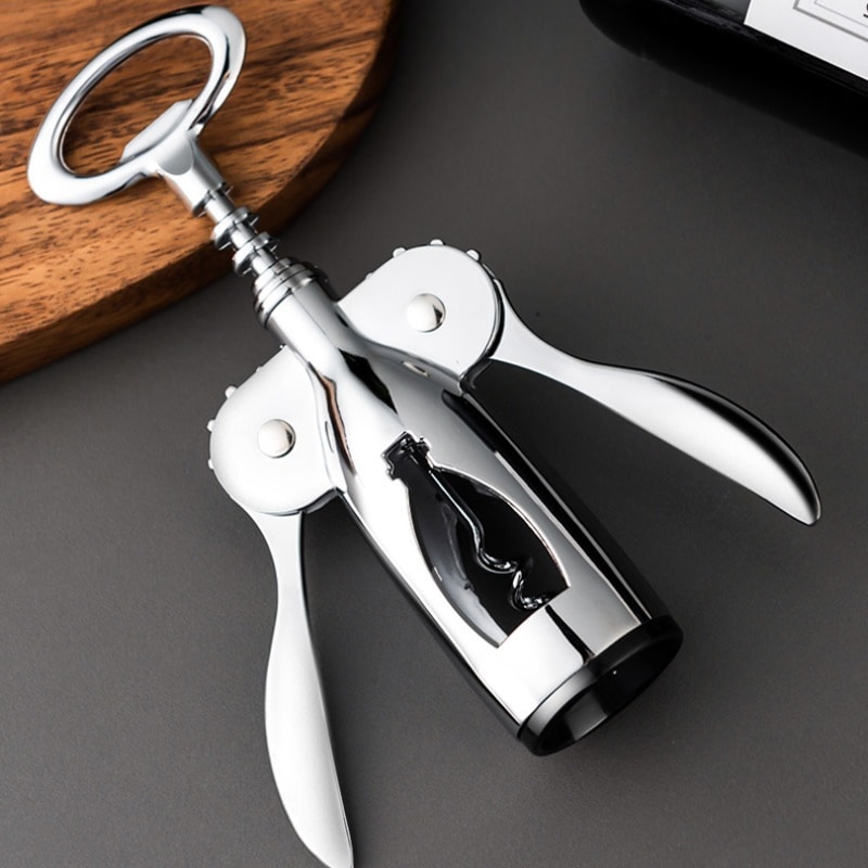 Stainless Steel Hand Movement Wine Opener Portable Cork Remover For Effortless Wine Opening 1